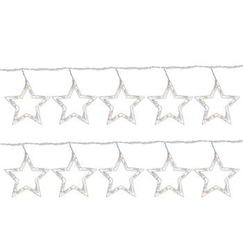 Northlight 100ct Twinkling Star Icicle Christmas Lights Clear - 10.1' White Wire