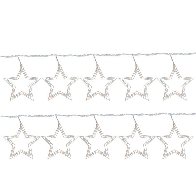 Northlight 100ct Twinkling Star Icicle Christmas Lights Clear - 10.1' White Wire, 1 of 4