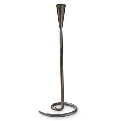 TAG Loop Grey Metal Taper Candle Holder Large, 5.5L x 5.0W x 15.0H inches