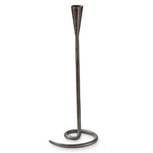 TAG Loop Grey Metal Taper Candle Holder Large 5.5L x 5.0W x 15.0H inches - 1 of 2