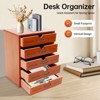 YIYIBYUS 5-Drawer Wooden Desk Organizer, Vintage Shelf Drawer, Brown - 3 of 4
