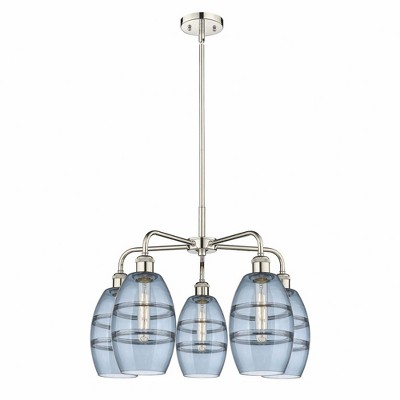 Vaz - 5 Light Stem Hung Chandelier In Industrial Style-13.63 Inches Tall and 23.88 Inches Wide