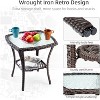 3-Piece Outdoor Wicker Bistro Set with 360 Swivel Rocking Chairs, Includes Premium Cushions and Armored Glass Top Side Table, Perfect Patio Furniture - 4 of 4