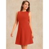 INSPIRE CHIC Women's Work Round Neck Sleeveless Fit and Flare Dresses - 2 of 4