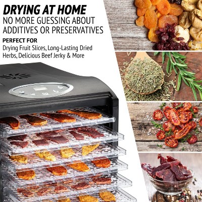Ivation 9-Tray Black Digital Food Dehydrator with Adjustable Thermostat