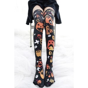 BABYYER Women's Thigh High Socks, Halloween Velvet Extra Long Slimming Stockings (One Size) - 1 of 4