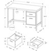 PAGED Simple Modern Computer Desk, 47" L Home Office Desk with 2 Storage Drawers and Metal Legs for Office - 4 of 4