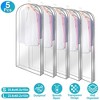 NewHome"5-Pack 60" Garment Bags for Hanging Clothes, Dustproof, Waterproof Storage for Suits, Dresses & More"Transparent - 3 of 4