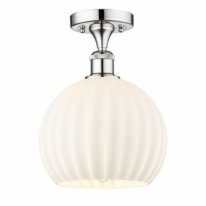 White Venetian - 1 Light Semi-Flush Mount In Modern Style-11.88 Inches Tall and 10 Inches Wide - 1 of 1