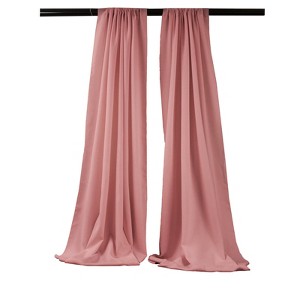 Slickblue Pack of 2 Polyester Backdrop Drapes – 96"H x 58"W, Rod Pocket, Semi Sheer, Serged Edges, 41 Colors Options - 1 of 3