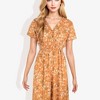Anna-Kaci Women's Cross Front Bright Floral Print Short Sleeve Smocked Waist Flared Dress - 2 of 4