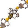 John Bead 5inch Yellow & Black with Antique Silver Honeycomb and Bees Bead Strand - 2 of 4