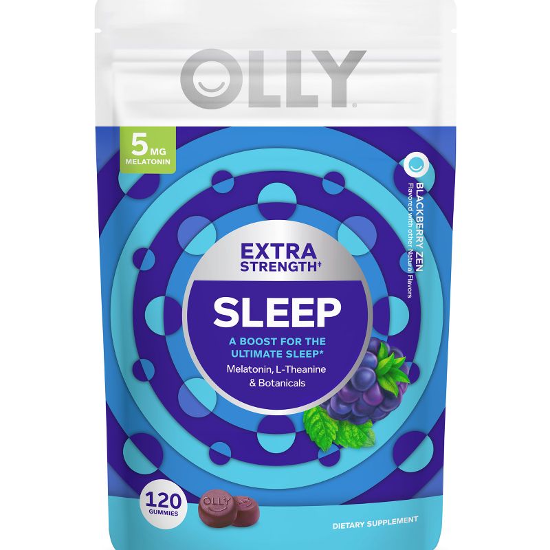OLLY Extra Strength Sleep Gummies Pouch with 5mg Melatonin - Blackberry Zen, 1 of 7