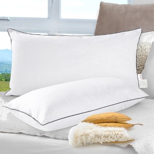 Cheer Collection Organic Kapok Standard Size Bed Pillows with Plush Microfiber Shell (Set of 2) - 1 of 4