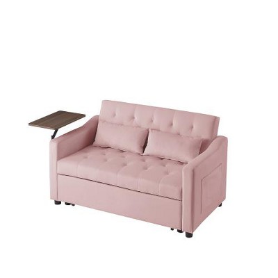 SYFERLORY PINK VELVET SOFA BED