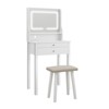 ELECWISH 24" White Makeup Vanity Desk Set with LED Mirror & Stool - Adjustable Lighting, 2 Drawers, USB Charging Station, Clear Desktop - 2 of 4