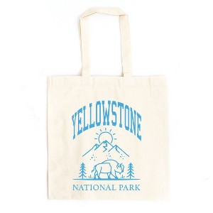 City Creek Prints Yellowstone National Park Mountain Canvas Tote Bag - 15x16 - Natural - 1 of 2