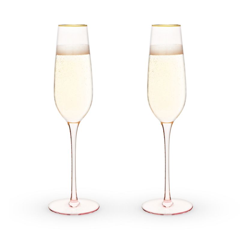 Twine Rose Wine Glasses, Gold Rimmed, Set of 2, 5 of 10