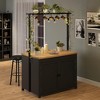 42" Island with Storage - Heavy-Duty Multi-Functional Kitchen Cart with 30mm Thick Countertop, 2-Tier Shelves - 4 of 4