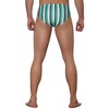 Lars Amadeus Men's Elastic Waist Contrast Color Stripe Printed Swim Briefs 2 Pcs - 3 of 4