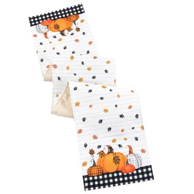 The Lakeside Collection Plaid Pumpkin Table Runner or Placemats - Table Runner