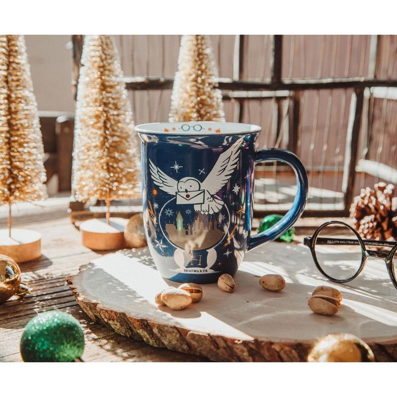 Silver Buffalo Harry Potter Hogwarts Christmas Wide Rim Ceramic Mug | Holds 16 Ounces, 3 of 7