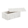 Sagebrook Home White Marble Storage Box Contemporary Ridged 7" x 3" Decorative Box with Lid Decorative Storage - 4 of 4