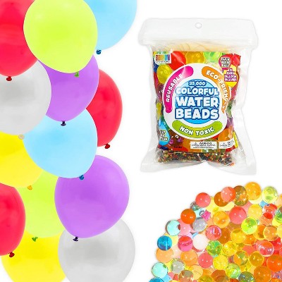 Bright Creations Set of Rainbow Water Beads with 15 Balloons for Kids