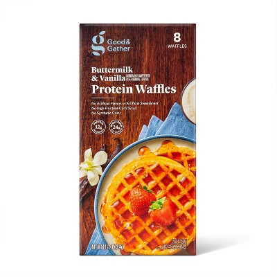 Buttermilk with Vanilla Frozen Protein Waffle - 8ct - Good &#38; Gather&#8482;
