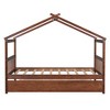 Twin Size Wooden House Bed with Twin Size Trundle - 3 of 4
