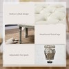 TiramisuBest Vintage Semi-Circle End of Bed Bench, Upholstered Bedroom Entryway Bench with Tufted Velvet-Touch Fabric & Rubberwood Legs, Gray - 4 of 4
