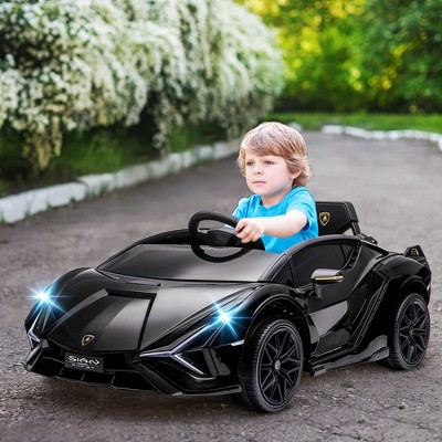 12V Black Lamborghini SIAN Licensed Kids Ride-On Car