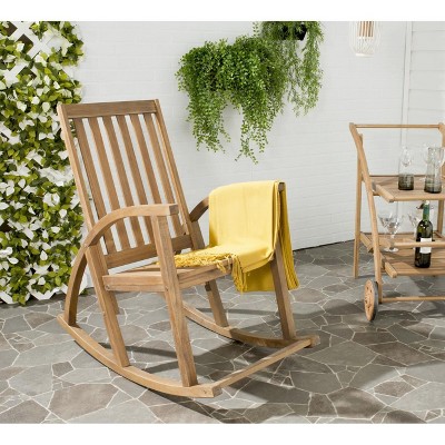 Contemporary Bentwood Acacia Rocking Chair in Brown