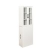 PDTEND 70.87" Kitchen Pantry Cabinet with 4 Tiers, 2 Glass Doors & Pull-Out Shelves for Living Room, Dining Room Storage - 2 of 4