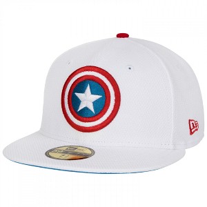 Adult Captain America American Flag White Colorway New Era 59Fifty Fitted Hat - 1 of 4