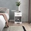 PAGED Nightstand with 2 Drawers and Open Shelf, Modern Wooden Side Table with Outlet, Bedside Storage Cabinet for Bedroom, Living Room - 4 of 4