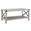 NicBex Rustic Farmhouse Coffee Table Industrial Metal-X Frame & Lower Shelf Easy Assembly for Living Room - 2 of 4