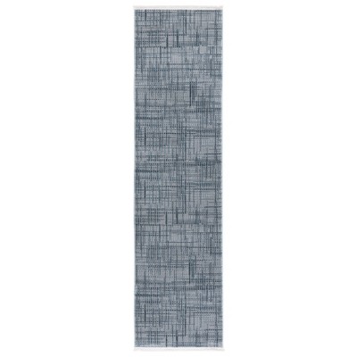 Mila MIL228 Power Loomed Indoor Runner Rug - Blue/Grey - 2'2"x8'- Safavieh