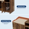 Modern Cat Litter Box Enclosure Furniture - Hidden Cabinet w/Storage, Dog-Proof Design & Double Doors, 33.9" Wooden End Table/Washroom - 4 of 4