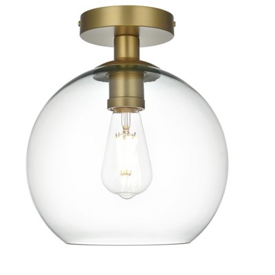 Elegant Lighting Baxter 18 Inch Flush Mount Clear Shade in Satin Gold