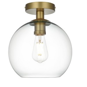 Elegant Lighting Baxter 18 Inch Flush Mount Clear Shade in Satin Gold - 1 of 4