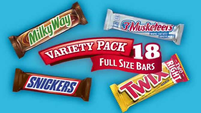 Snickers, Twix, Milky Way &#38; More Assorted Chocolate Candy Bars - 18ct, 2 of 10, play video