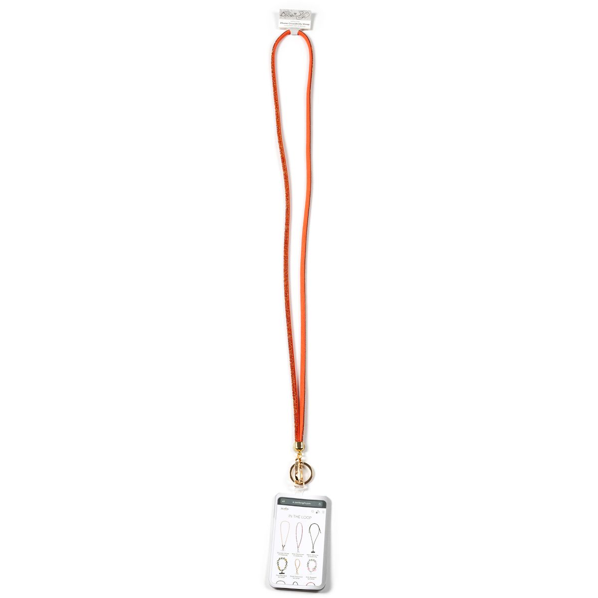 Pavilion Gift Company - Orange Crossbody - Soft Gemmed Phone Lanyard - Cell Phone Accessories - thumbnail 7
