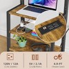 Itopfox Rolling TV Stand with Wheels and Mount & Fabric Drawer - Entertainment Center with Power Outlet for Bedroom, Living Room - Rustic Brown - 3 of 4