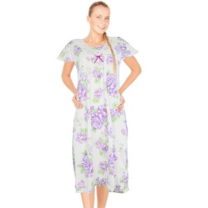JEFFRICO Womens Nightgowns Short Sleeve Sleepwear Soft Pajama Dress Nightshirts - 1 of 4