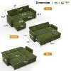 Dyonery 81-inch three-seater pull-out bed, with storage and side pockets, adjustable backrest, convertible sofa bed, Chenille - 2 of 4