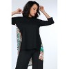 Slickblue Contemporary Asymmetrical Print High Low Top - Black, 100% Cotton, Chic & Versatile, S-L Sizes - 3 of 4