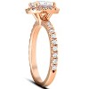 Pompeii3 G/VS 2 Ct Moissanite & Diamond Cushion Halo Engagement Ring 14k Rose Gold - 2 of 4