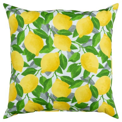 22"x22" Oversize Poly-Filled Lemons Indoor/Outdoor Square Throw Pillow Yellow - Rizzy Home