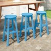 WestinTrends Malibu 29" All Weather Hdpe Outdoor Patio Round Backless Bar Stool (Set of 3) - 2 of 4